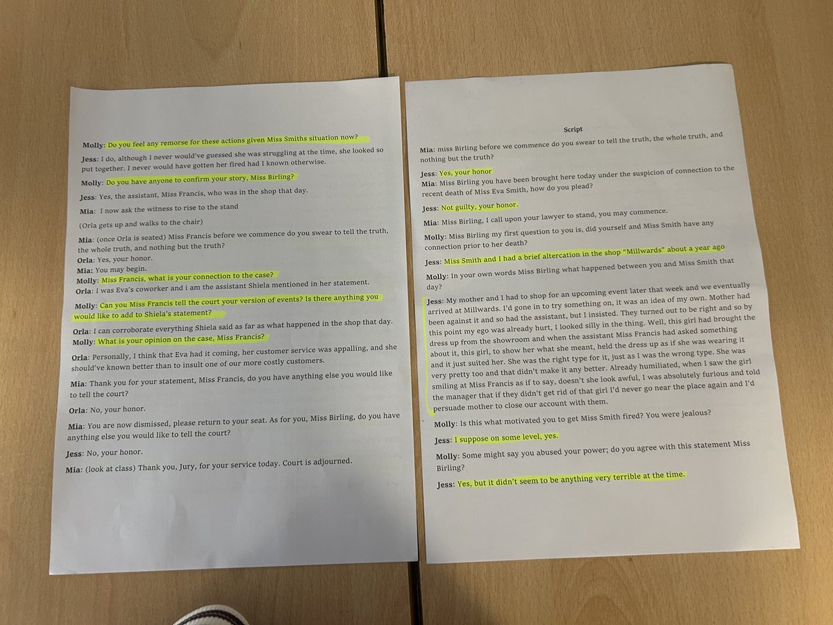 MsInnes2's tweet image. My S4s today passed their spoken language assessment with flying colours. Great preparation, enthusiasm and knowledge of the text displayed! Thanks to Mrs Fagan and Mr McBride for the judge outfit and gavel #aninspectorcalls #ambition #drama #mocktrials