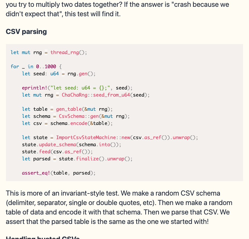 New Post! Crossover with our engineering blog at <a href="/GetRowZero/">Row Zero</a> 

How we use property-based testing, and why you should too

See reply to read more