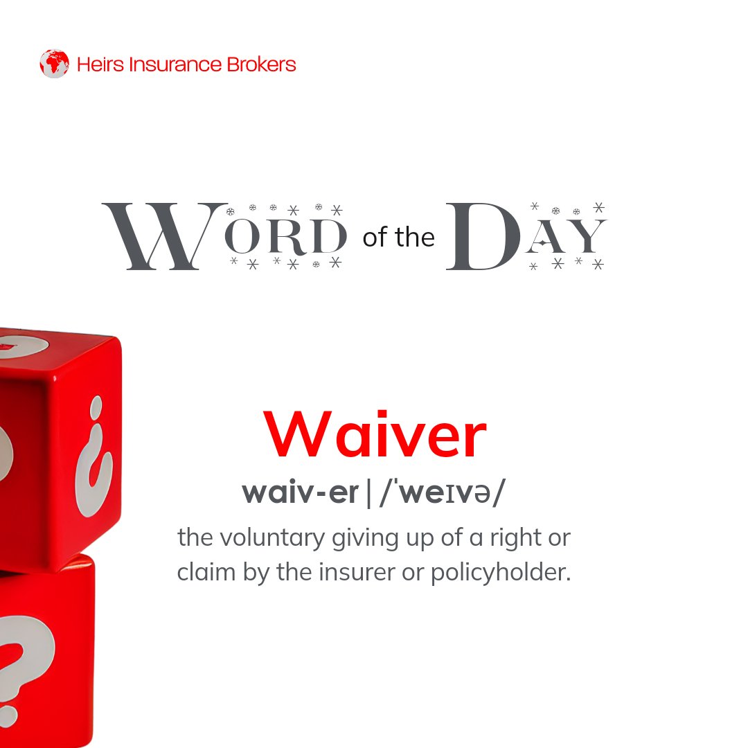 Heirs_Brokers's tweet image. If a waiver is granted, you are excused from a requirement in your insurance policy. 
___________
𝐔𝐬𝐢𝐧𝐠 𝐢𝐭 𝐢𝐧 𝐚 𝐬𝐞𝐧𝐭𝐞𝐧𝐜𝐞:
I received a waiver for my premium payments after filing my insurance claim.

#HIBWordOfTheDay #InsuranceLiteracy