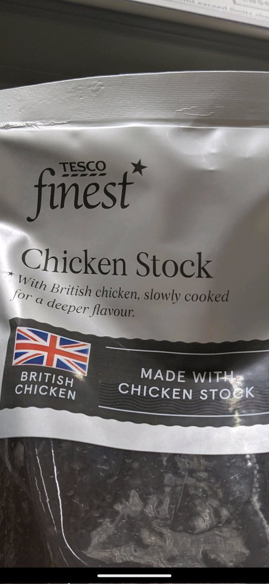 Can't help but wonder what Tesco make their bog standard chicken stock with...

🍗