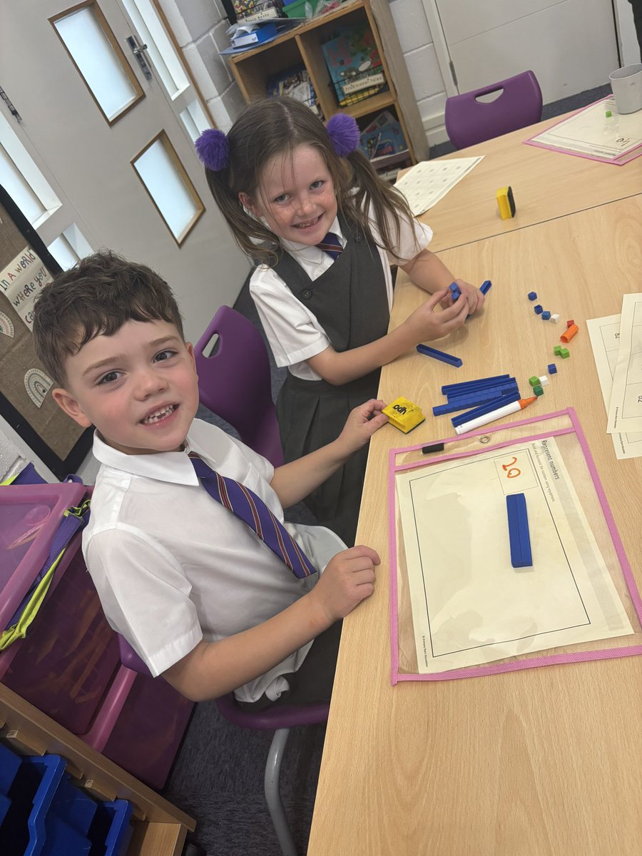 Emmaus_School's tweet photo. Year 2 have been working hard representing numbers today. We enjoyed using manipulatives to help us represent tens and ones! #EmmausMaths #EmmausYearTwo https://t.co/t2epDWNwzq