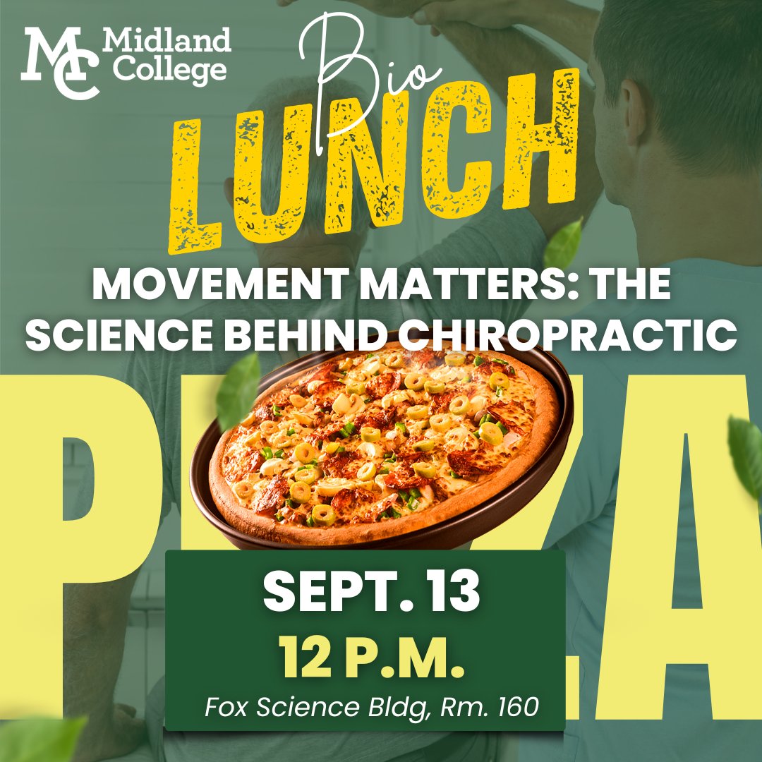 Stop by the Fox Science Building, room 160 next Friday, Sept. 13, at noon for FREE lunch &amp; an informative session by Dr. Brooklyn Vasquez entitled "Movement Matters: The Science Behind Chiropractic." Free #pizza, free drinks, free education. We'll see you there.