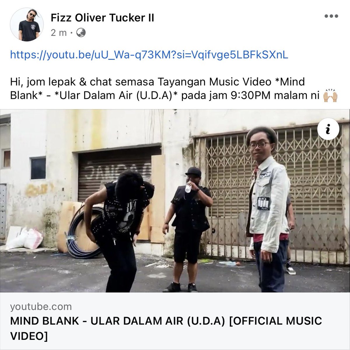 Ni bukan band luar. Ni band local 🙌🏻 support band local . Jom dengar single baru dri <a href="/wearemindblank/">MIND BLANK</a> bertajuk ULAR DALAM AIR

youtu.be/uU_Wa-q73KM?si…

Hi, Mind Blank ada release Single baru Ular Dalam Air (U.D.A). Jemput dengar &amp; tonton Music Video ini.