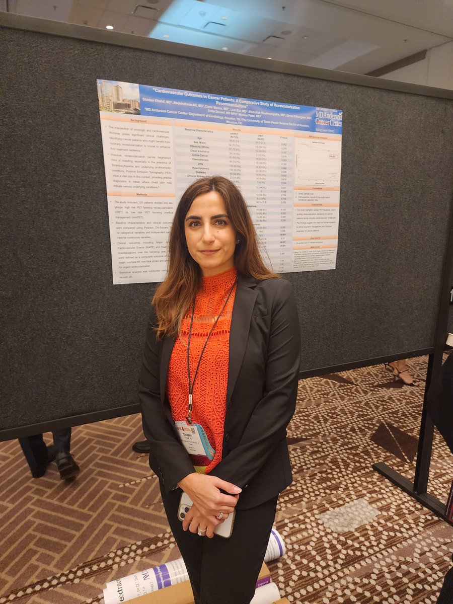 Abdelrahman Ali (@abdelcards) on Twitter photo "Excited to present our research from <a href="/MDAndersonNews/">MD Anderson Cancer Center</a> on Coronary Flow Dynamics and Cardiovascular Outcomes in Cancer Patients at <a href="/MyASNC/">ASNC Society</a>. 🌟 Profound gratitude to mentors <a href="/cezar_ciliescu/">Cezar Iliescu</a> & <a href="/ShadenKhalaf/">Shaden Khalaf, M.D.</a> for their guidance. 📊💓 #ASNC2024 #CardioOncology" "Excited to present our research from <a href="/MDAndersonNews/">MD Anderson Cancer Center</a> on Coronary Flow Dynamics and Cardiovascular Outcomes in Cancer Patients at <a href="/MyASNC/">ASNC Society</a>. 🌟 Profound gratitude to mentors <a href="/cezar_ciliescu/">Cezar Iliescu</a> & <a href="/ShadenKhalaf/">Shaden Khalaf, M.D.</a> for their guidance. 📊💓 #ASNC2024 #CardioOncology"