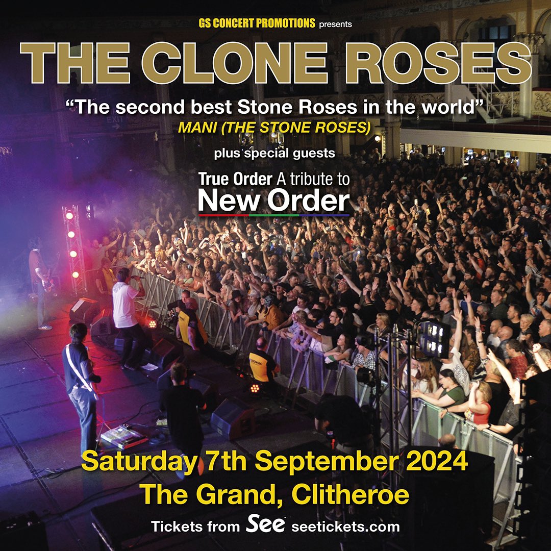 Tomorrow Clitheroe <a href="/TheGrandVenue/">The Grand Venue</a> Doors Open 7pm // <a href="/Trueorder1/">TRUE ORDER</a> 8pm // Clones 9.15pm // Curfew 11pm. All tickets Sold Out. See you there 🍋🍋