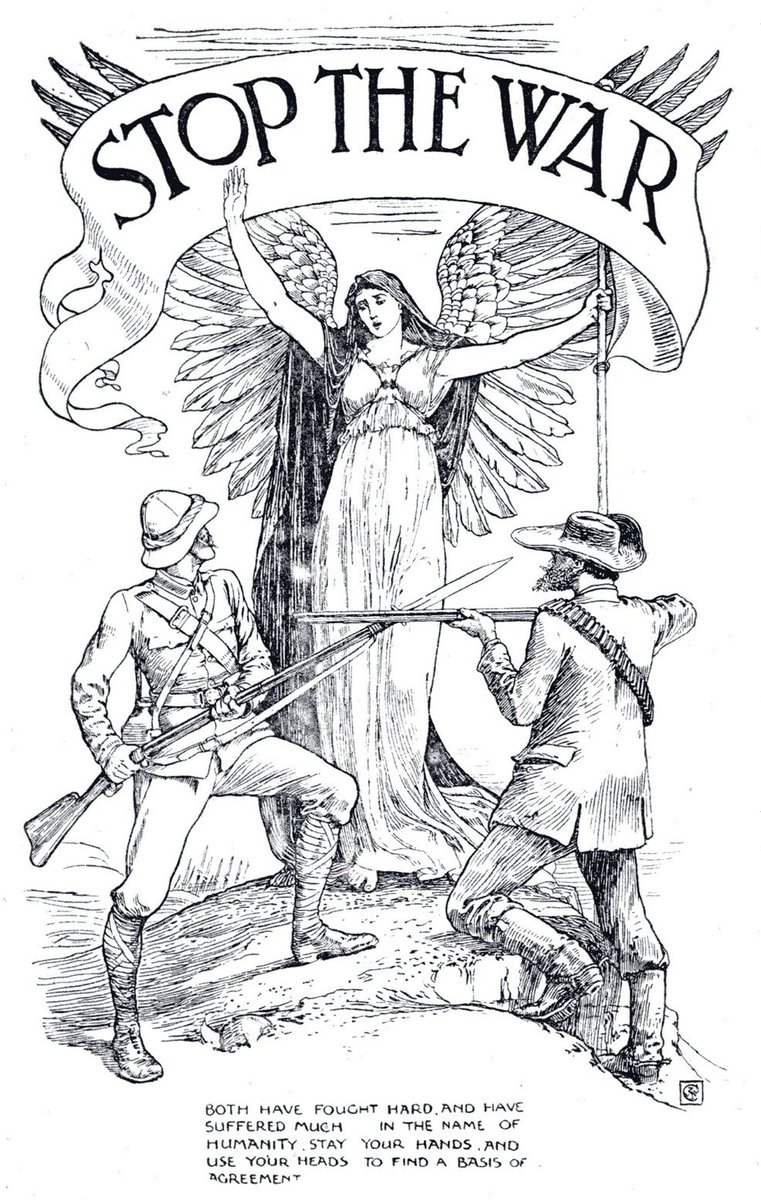 CartooningSocia's tweet photo. “Both have fought hard and have suffered much. In the name of humanity, stay your hands and use your heads to find a basis of agreement.”

(Walter Crane, 1899) https://t.co/rYCbiQ7gtL