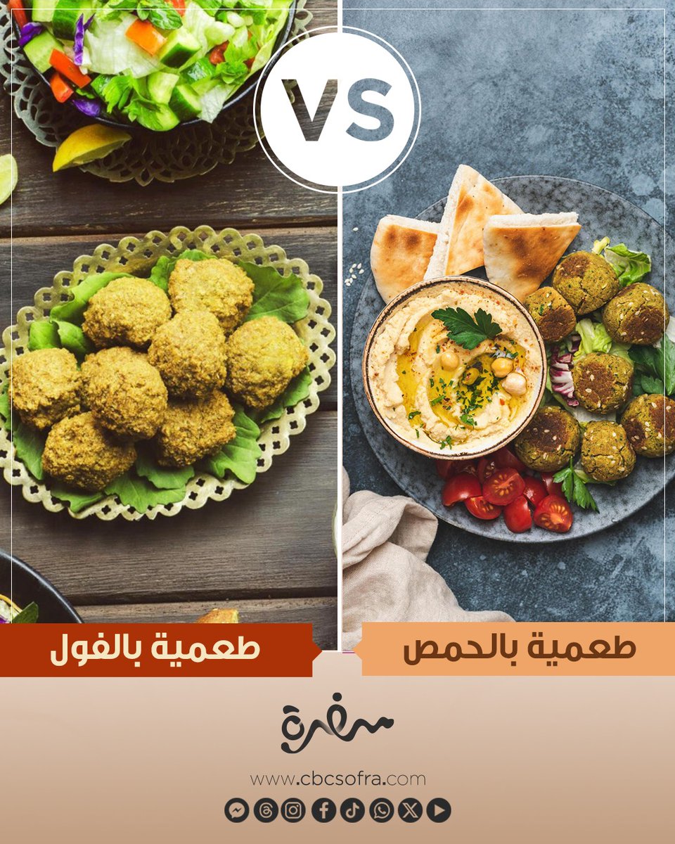 cbcsofra's tweet photo. الفطار مايكملش من غير طعمية 🧆 قولوا لنا بتاكلوها بالحمص ولا بالفول؟ 😍 https://t.co/52hZ5uLYw9