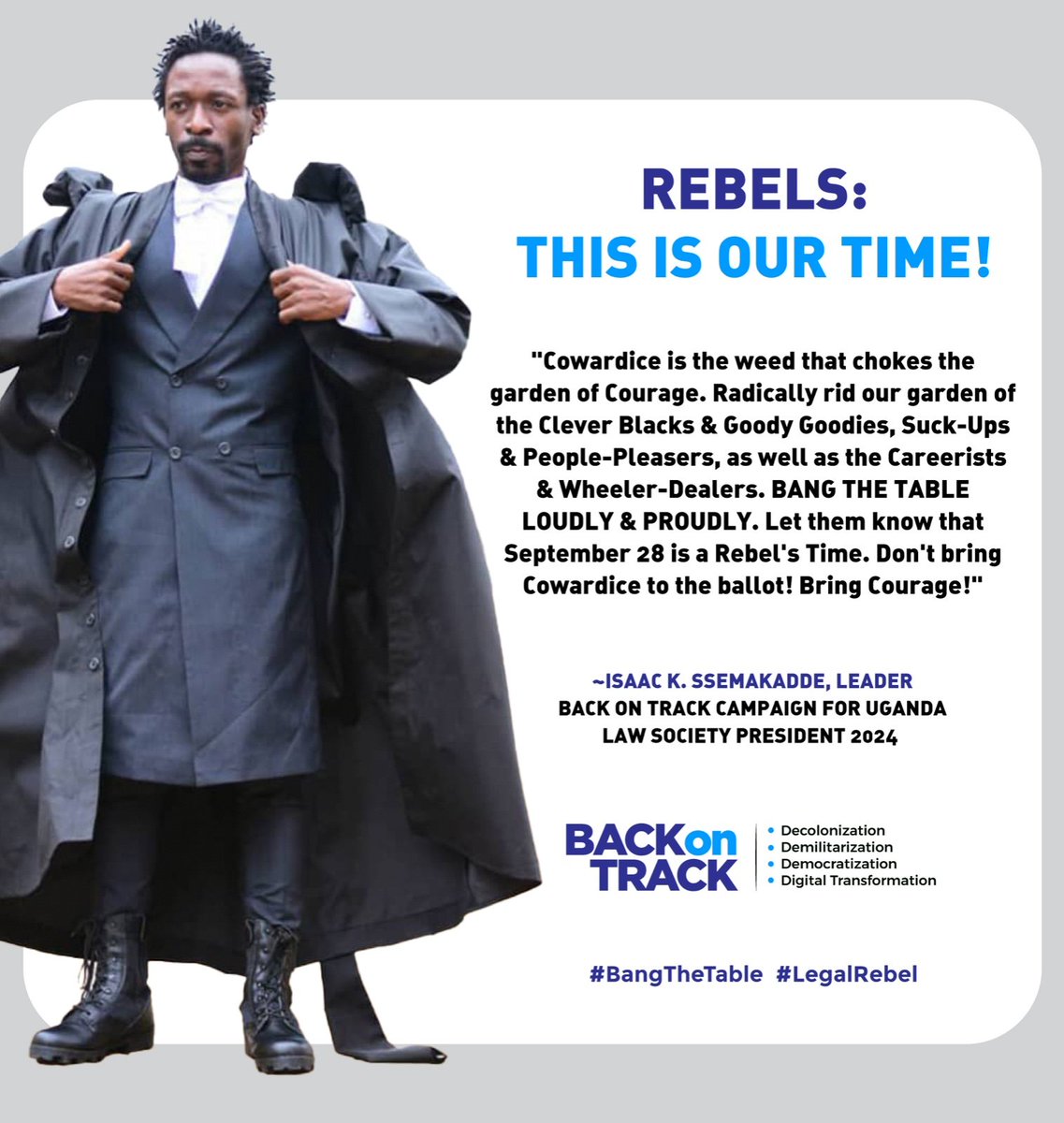 REBELS: Fight All These Cowards, With Courage. This Is OUR TIME! #BackOnTrack #BangTheTable #NoGulag #OvercomingObstacles