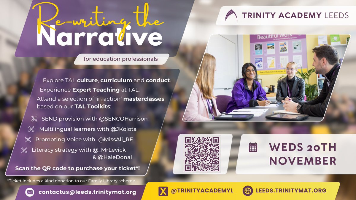 Interested in visiting TAL? 

Come and join us for a day of high quality input on what we do and how we do it. 

See the team in action. 💜🌟🐯

eventbrite.co.uk/e/re-writing-t…