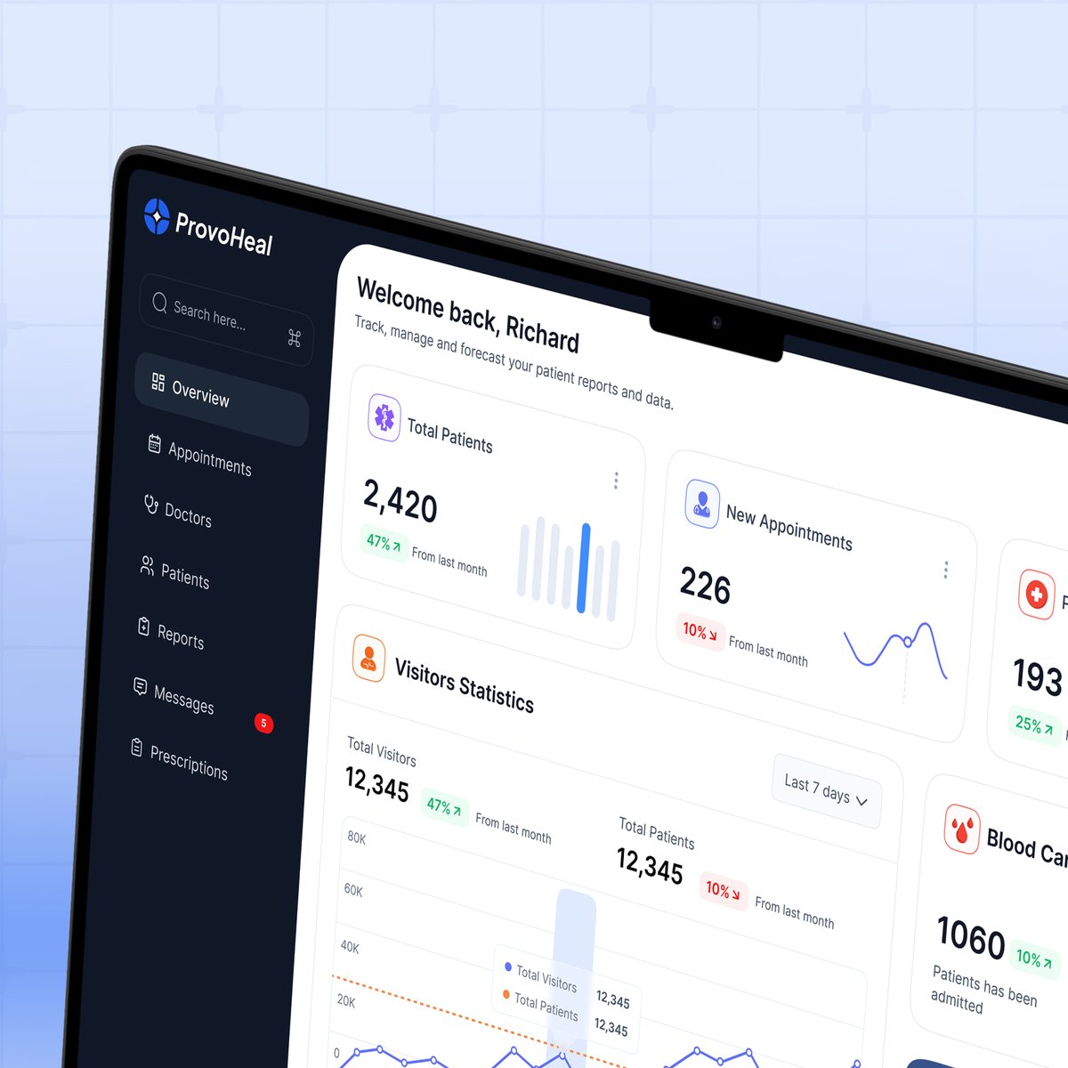 Focotik's tweet image. ProvoHeal—a new design that redefines medical dashboards.

Check Dribbble:  dribbble.com/shots/24899734…

Contacts:
📩 Focotik.agency@gmail.com
🌈 WhatsApp: +971 55 804 4230

#HealthTech #MedicalAppDesign #MedicalUX #DashboardDesign #HospitalManagement  #focotik #uiuxdesignagency