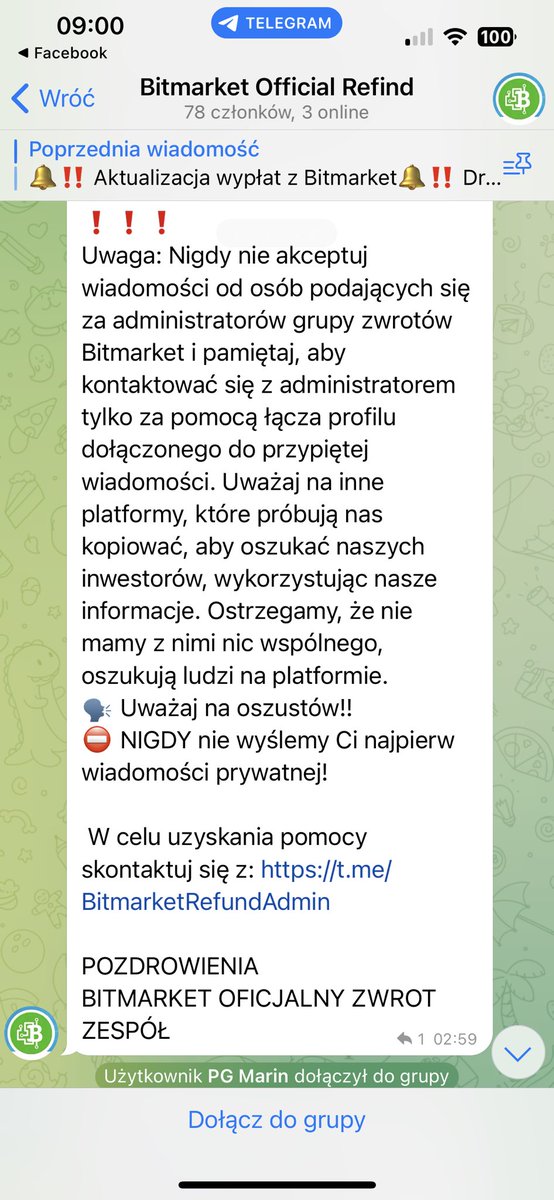 krphPL's tweet image. Uwaga na nowe oszustwo związane z #bitmarket Pod pozorem odzyskania środków należy najpierw wpłacić 100 USD #scamalert @Jakub_moscicki @BithubPl @rafal_zaorski