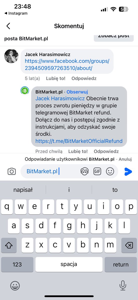 krphPL's tweet image. Uwaga na nowe oszustwo związane z #bitmarket Pod pozorem odzyskania środków należy najpierw wpłacić 100 USD #scamalert @Jakub_moscicki @BithubPl @rafal_zaorski