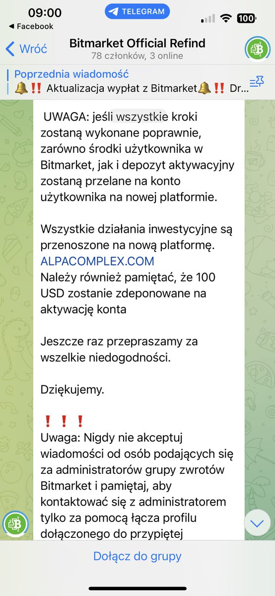 krphPL's tweet image. Uwaga na nowe oszustwo związane z #bitmarket Pod pozorem odzyskania środków należy najpierw wpłacić 100 USD #scamalert @Jakub_moscicki @BithubPl @rafal_zaorski