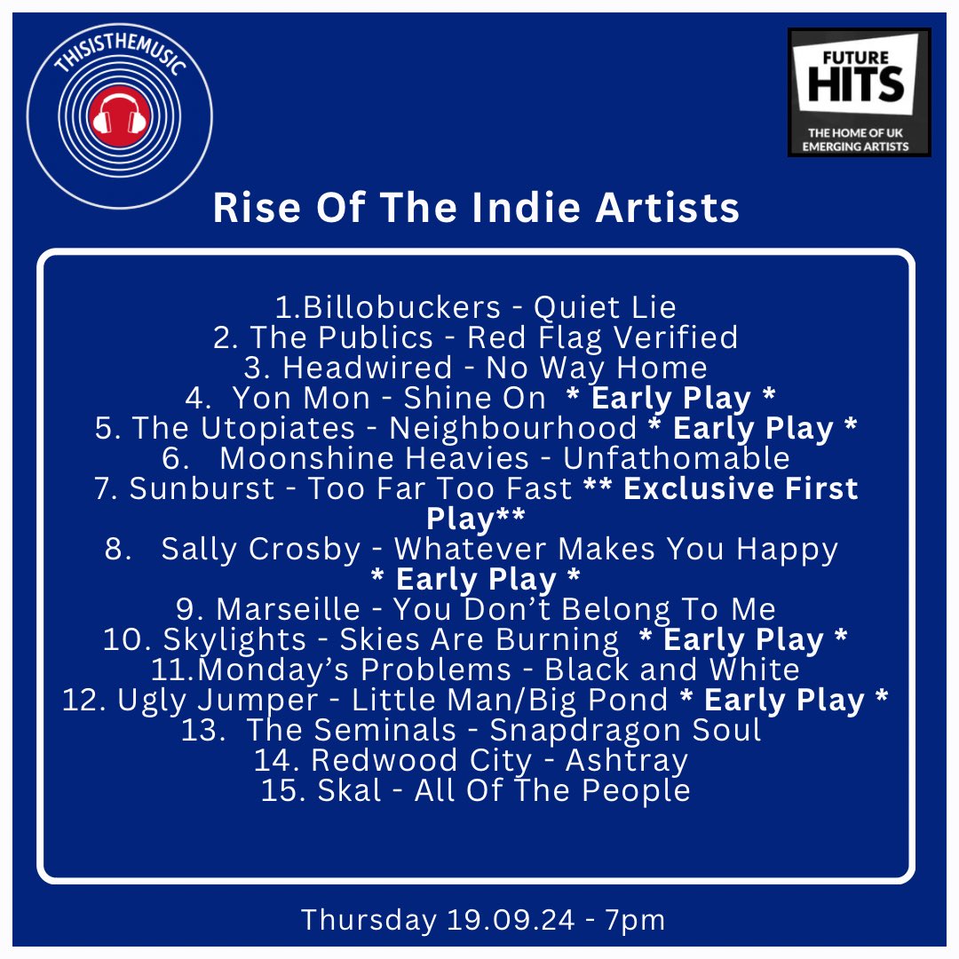 ThisIsTheMusic_ (@thisisthemusic2) on Twitter photo Our latest show is now on demand
<a href="/BILLOBUCKERS/">BilloBuckers</a> <a href="/ThePublicsBand/">The Publics</a> <a href="/Headwired2024/">Headwired</a> <a href="/IamYonMon169799/">Yon Mon</a> <a href="/TheUtopiates/">The Utopiates</a> Moonshine Heavies <a href="/Sunburstband/">SUNBURST</a> <a href="/UnpRfect/">Sally Crosby</a> <a href="/marseilleband/">Marseille</a> <a href="/SkylightsYRA/">Skylights</a> <a href="/mondaysproblem_/">Mondays Problem</a> <a href="/uglyjumperband/">Ugly Jumper</a> <a href="/theseminals/">THE SEMINALS</a> Redwood City <a href="/SkalBandUK/">Skäl</a>
mixcloud.com/futurehitsradi… Our latest show is now on demand
<a href="/BILLOBUCKERS/">BilloBuckers</a> <a href="/ThePublicsBand/">The Publics</a> <a href="/Headwired2024/">Headwired</a> <a href="/IamYonMon169799/">Yon Mon</a> <a href="/TheUtopiates/">The Utopiates</a> Moonshine Heavies <a href="/Sunburstband/">SUNBURST</a> <a href="/UnpRfect/">Sally Crosby</a> <a href="/marseilleband/">Marseille</a> <a href="/SkylightsYRA/">Skylights</a> <a href="/mondaysproblem_/">Mondays Problem</a> <a href="/uglyjumperband/">Ugly Jumper</a> <a href="/theseminals/">THE SEMINALS</a> Redwood City <a href="/SkalBandUK/">Skäl</a>
mixcloud.com/futurehitsradi…