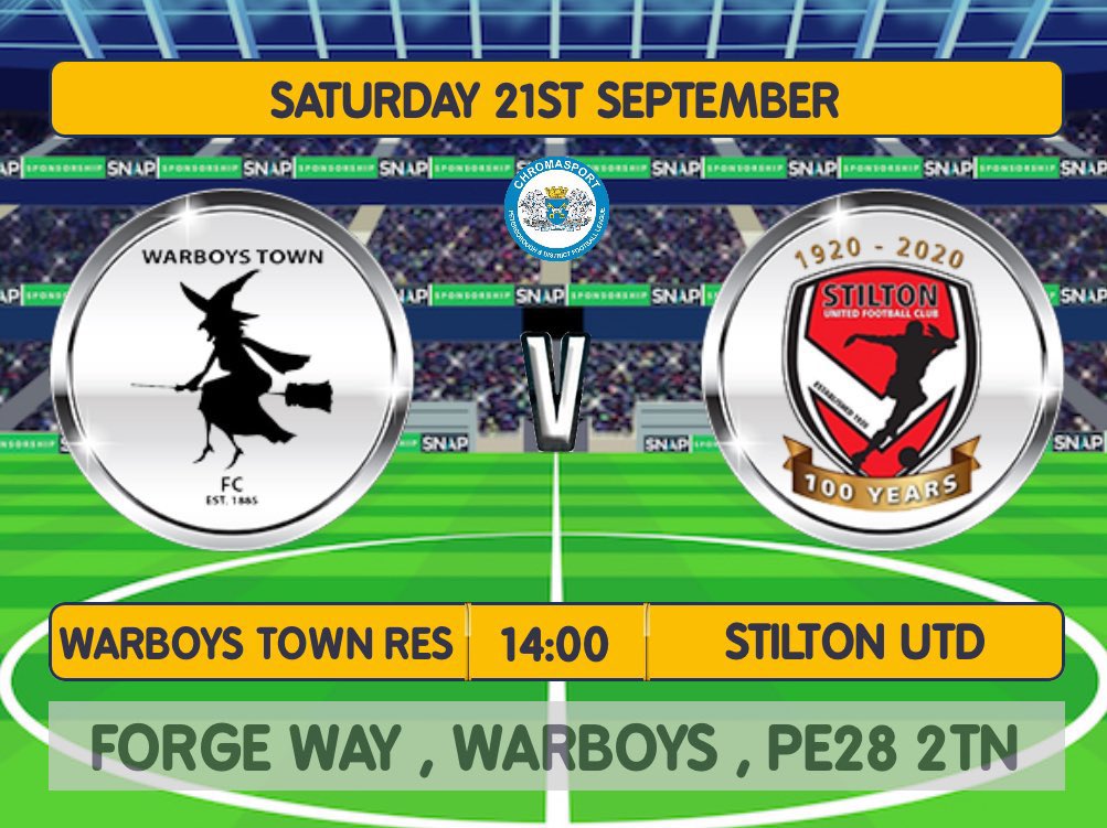 ‼️MATCHDAY‼️

🔴 Warboys Town Res VS Stilton United FC
🗓 Saturday 21st September 
📍 Forge Way, PE28 2TN
🏆 Cup Fixture
⏰ 2PM KO 

All welcome 🔴⚽️👍🏻