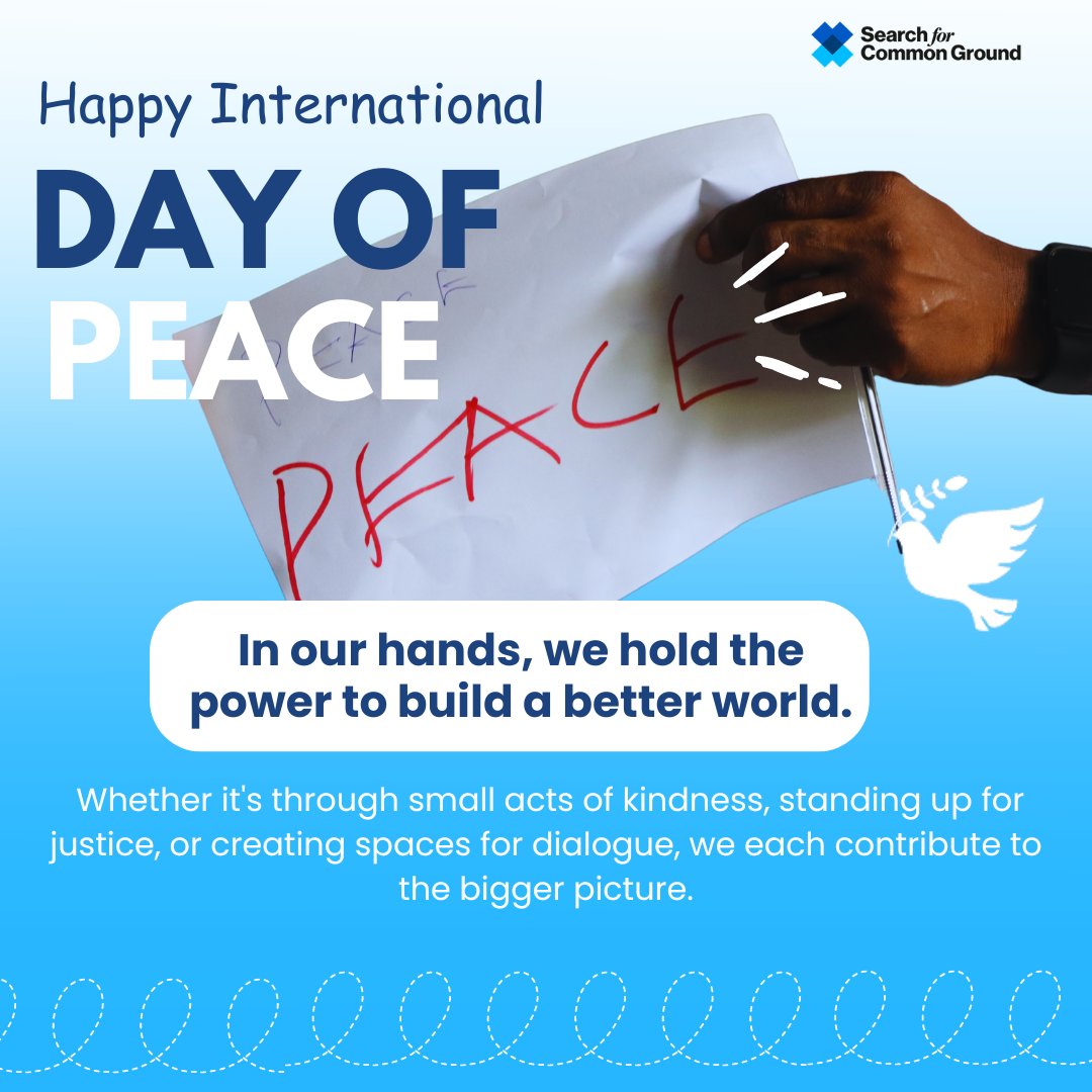 Today, as we celebrate #WorldPeaceDay, let's remember peace is personal and starts with each of us. 
What will you hold on to today to create a peaceful tomorrow?

#peace #InternationalDayOfPeace