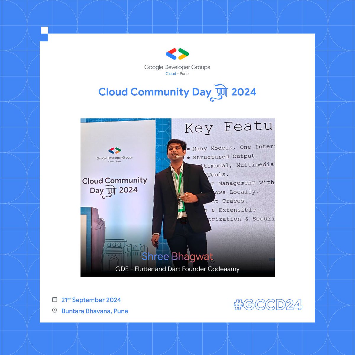 gdgcloudpune's tweet image. @shreebhagwat94, Google Developer Expert in Flutter &amp;amp; Dart, wowed us at #GCCDPune2024 with Firebase Genkit! 🚀💡

We explored how it empowers developers to add AI features, create content tools, &amp;amp; integrate seamlessly without advanced skills.

#GDGPune #CCD2024