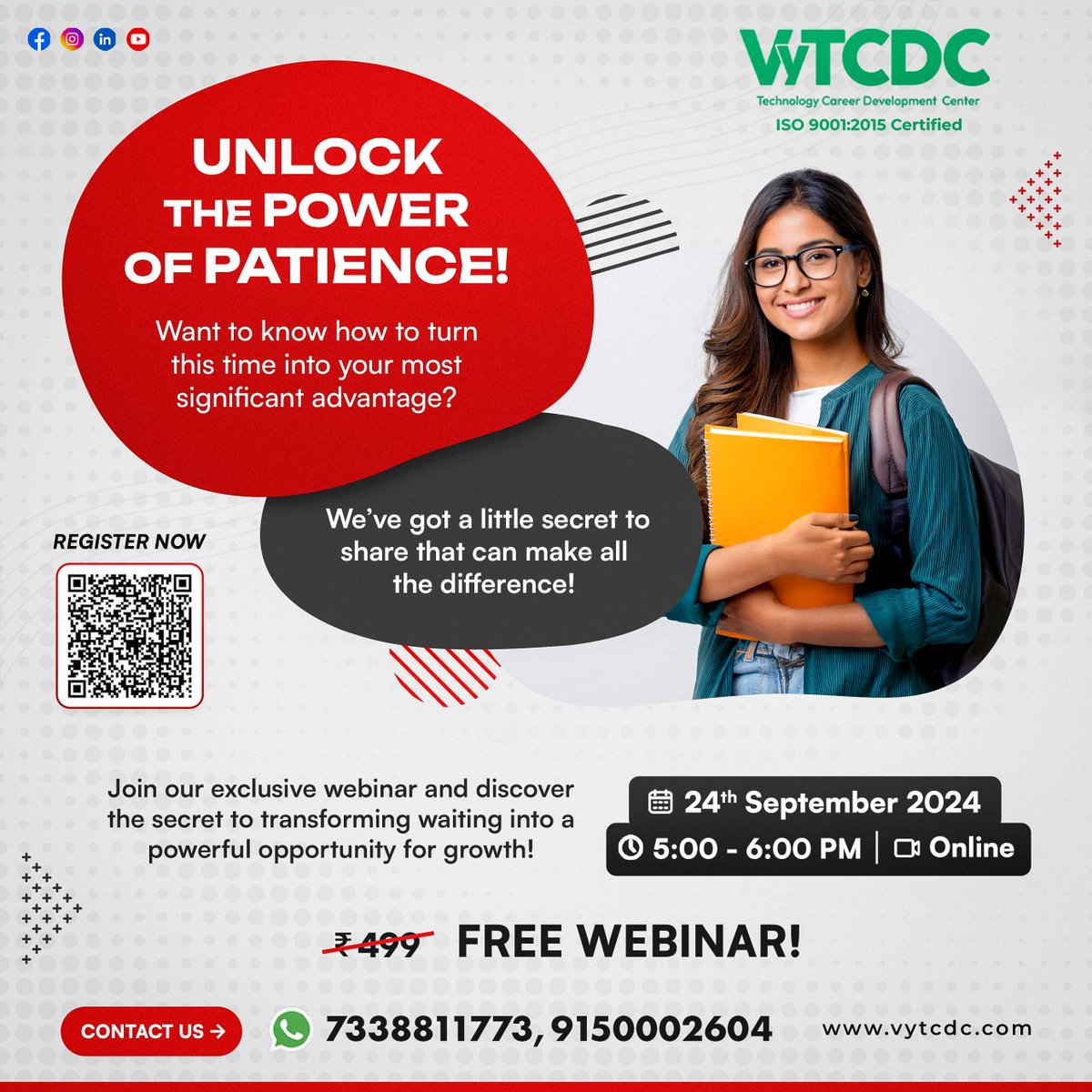vytcdc's tweet image. Feeling stuck? Use this time to unlock new opportunities! Join our exclusive session to level up your career.

Call: 7338811773 | Register: vytcdc.com/.../offer-lett… | Email: careers@vytcdc.com

#vytcdc #CareerGrowth #UnlockPotential #StayProductive #LevelUp