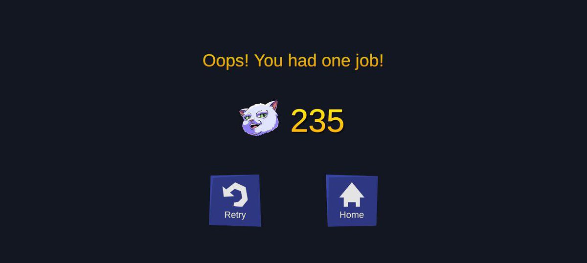 CandleSol's tweet image. Oops! You had ONE job... and you blew it! 😼 Game testing is hitting hard, and 235 just wasn&apos;t enough. Think you can do better? Stay tuned for when we drop the real challenge! 🎮🔥 
#GameTesting 
 #StayTuned