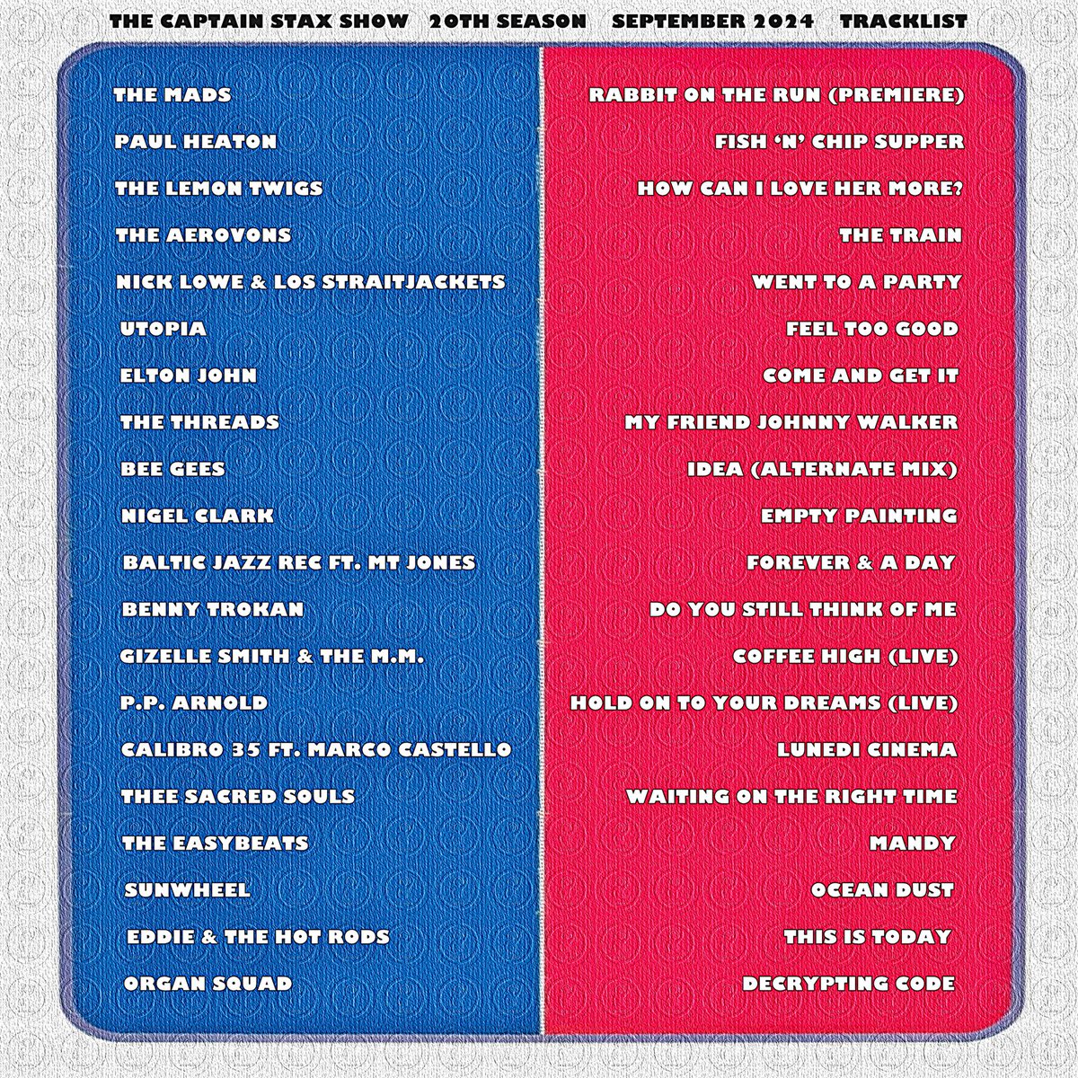 cptstax's tweet photo. https://t.co/A2zJIkNGrW

the brand new episode of my post-twenty-year weekly radio show is online. This is the tracklist for those who can't get it from the mixcloud page. Enjoy

#radio #radiokilledthevideostars #onwiththeshow #tilltheend #tcss #modradiouk #mod https://t.co/WYS8Lphiur