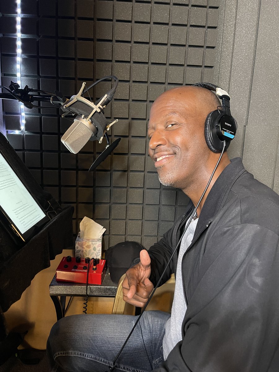 WILLIAM STEPHENS recording the part of John Sampson, Alex Cross' partner in James Patterson's upcoming The House of Cross.  You might have heard his voice as JAX in Mortal Combat 11 and RUDE in Final Fantasy 7.