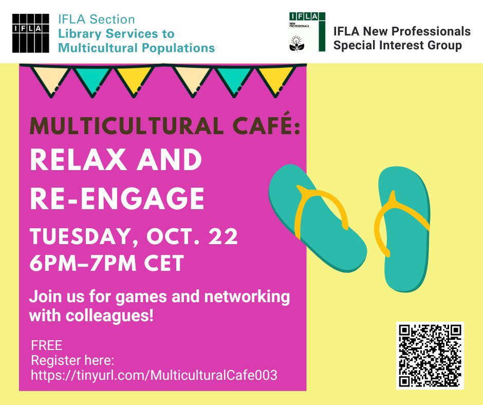 Join us for our third multicultural cafe. 😍
Tuesday, Oct 22nd, 6-7 pm CET
Register here: tinyurl.com/MulticulturalC…