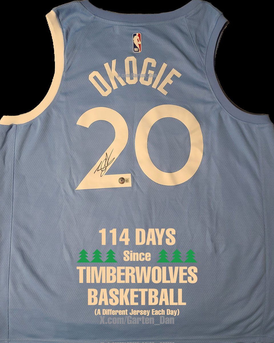 Garten_Dan's tweet photo. 🐺X Days since @Timberwolves Basketball🐺
-A Jersey A Day Until Regular Season-
DAY 114: Josh Okogie
MSP City Edition Jersey 2019-2020
Wolves career averages:
4 seasons
244 games
6.4 Pts
2.9 Reb
1.1 Ast
1.0 Stl
0.6 Blk
#JoshOkogie #Timberwolves #MinnesotaTimberwolves #MinnesotaBasketball #WolvesBack #XDaysSince #AJerseyADay