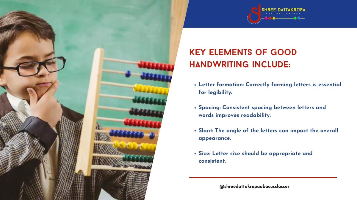 DattakrupaClass's tweet image. ✍️ Key Elements of Good Handwriting:
1️⃣ Proper Spacing
2️⃣ Consistent Size
3️⃣ Clear Letter Formation
4️⃣ Smooth Strokes
5️⃣ Correct Slant
Practice daily for perfection! 📝✨
#HandwritingTips #WritingSkills #ImproveHandwriting