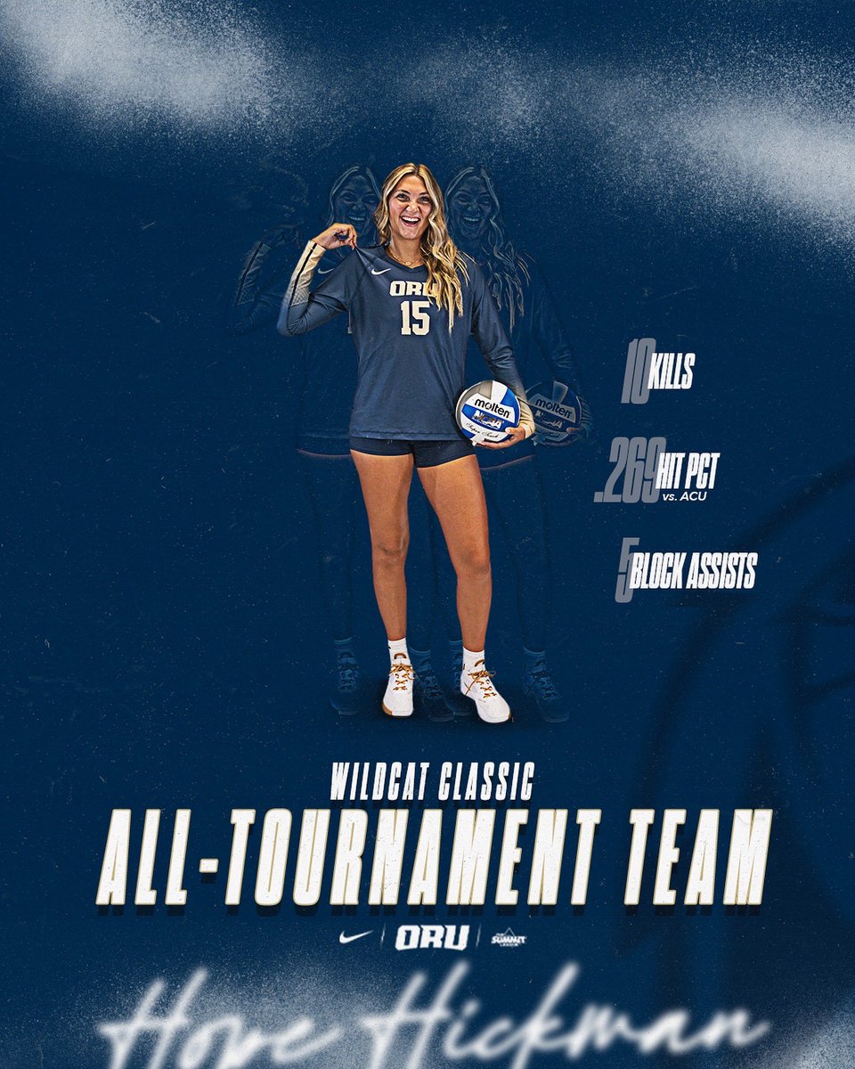 ORUVolleyball's tweet photo. 𝙀𝙖𝙧𝙣𝙚𝙙 𝙞𝙩 🎖️

Congratulations to Trinity Freeman and Hope Hickman on being named to the Wildcat Classic All-Tournament Team!

#ORUVB | #GoldenStandard https://t.co/zBmM5NAXWq