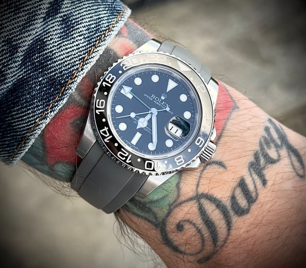 The Rolex 116710LN on Everest Gray Rubber - absolute fire!🔥 Thanks for sharing, brother! @clockfest #rolex #everestbands