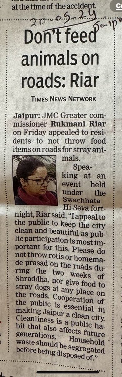 <a href="/swachhjajpur/">SwachhJajpur</a> If the  commissioner gives such a statement in National Daily like <a href="/timesofindia/">The Times Of India</a> then we all can easily relate the plight of Dogs is purely because of lack of knowledge &amp; education.
Why don’t you ban Dog food Business then? That is the main source of food!
#Pinkooo