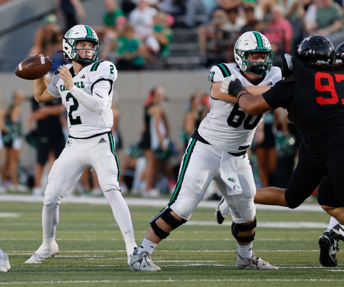 Southlake Carroll had five players over 40 yards receiving tonight. Angelo Renda spread the ball around.

YARDAGE | Brock Boyd (135), Riley Wormley (84), Blake Gunter (56), Luc Jaquemard (46), Brody Knowles (41). FULL STORY: star-telegram.com/sports/dfwvars…