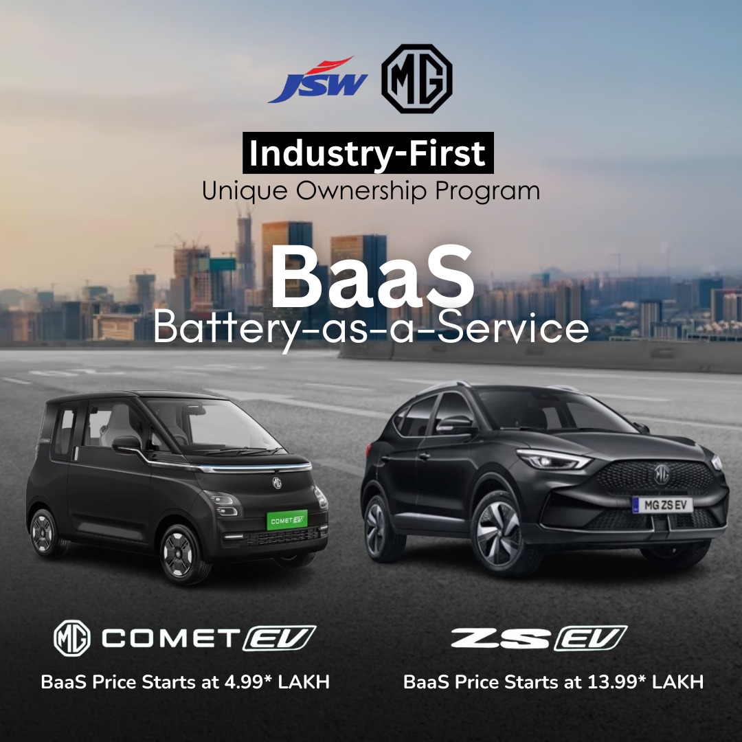 Mgmotorfanpage's tweet photo. This pricing is a game-changer! @MGMotorIn has introduced BaaS to its Comet and #ZSEV models. MG #CometEV starts at Rs 4.99 lakh with battery rental at Rs 2.5/km, and the MG ZS EV at Rs 13.99 lakh with Rs 4.5/km. https://t.co/jx1AYq7J6O