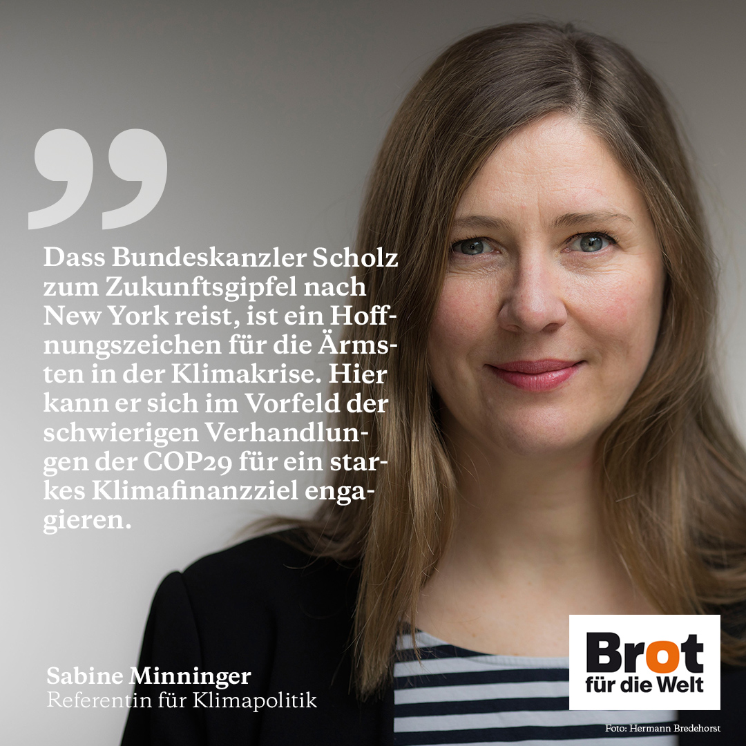 Ein nachhaltiger Zukunftspakt muss Klimafinanzierung für Klimaschutz, Anpassung und für Klimaschäden umfassen. Auf der #COP29 muss ein bedarfsgerechtes Klimafinanzziel #NCQG für die kommenden Jahre vereinbart werden, der Zukunftsgipfel setzt die Weichen dafür.
#SOTF