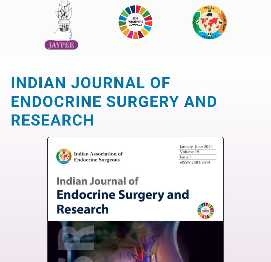 Sanjay k Yadav MCh, FACS, FSSO (@drskyind) on Twitter photo New role:
appointed as Editor-in-chief of the Indian Journal of Endocrine Surgery and Research, official publication of the Indian Association of Endocrine Surgeons. Seeking support from all of you to make it successful.
#MedTwitter
#AcademicX <a href="/BreastSurgeonGA/">Dr Gaurav Agarwal Endocrine & Breast Surgeon</a> <a href="/Dhananjayasha19/">Professor Dhananjaya Sharma</a> New role:
appointed as Editor-in-chief of the Indian Journal of Endocrine Surgery and Research, official publication of the Indian Association of Endocrine Surgeons. Seeking support from all of you to make it successful.
#MedTwitter
#AcademicX <a href="/BreastSurgeonGA/">Dr Gaurav Agarwal Endocrine & Breast Surgeon</a> <a href="/Dhananjayasha19/">Professor Dhananjaya Sharma</a>