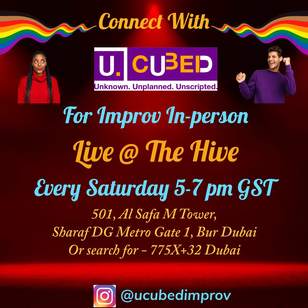 UnscriptedwDIT's tweet photo. 💃🏻🕺🏻Groove into spontaneity with Ucubed Improv! Catch the life-changing 'Yes, And...' mindset', opening unlimited prospects in your everyday encounters 👀. 

🤗 Join us this evening for an improv jam with laughter and connections to co-create interesting moments together! 🎬🎭🎉 https://t.co/xfrqDEc6xI