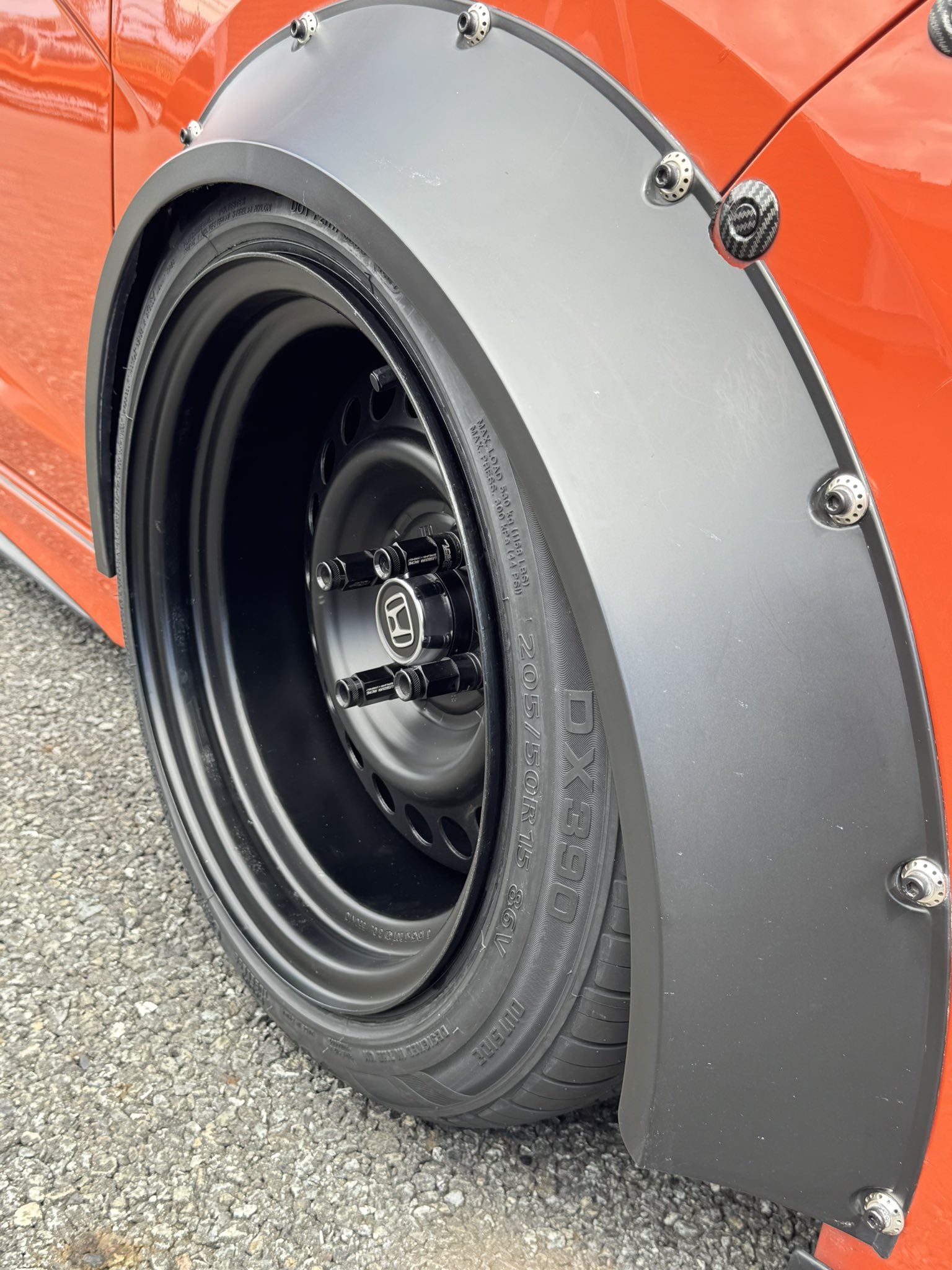 ナカテツ 加工鉄チン ワイドホイール 深リム 13×5.5J+20 4H100 4