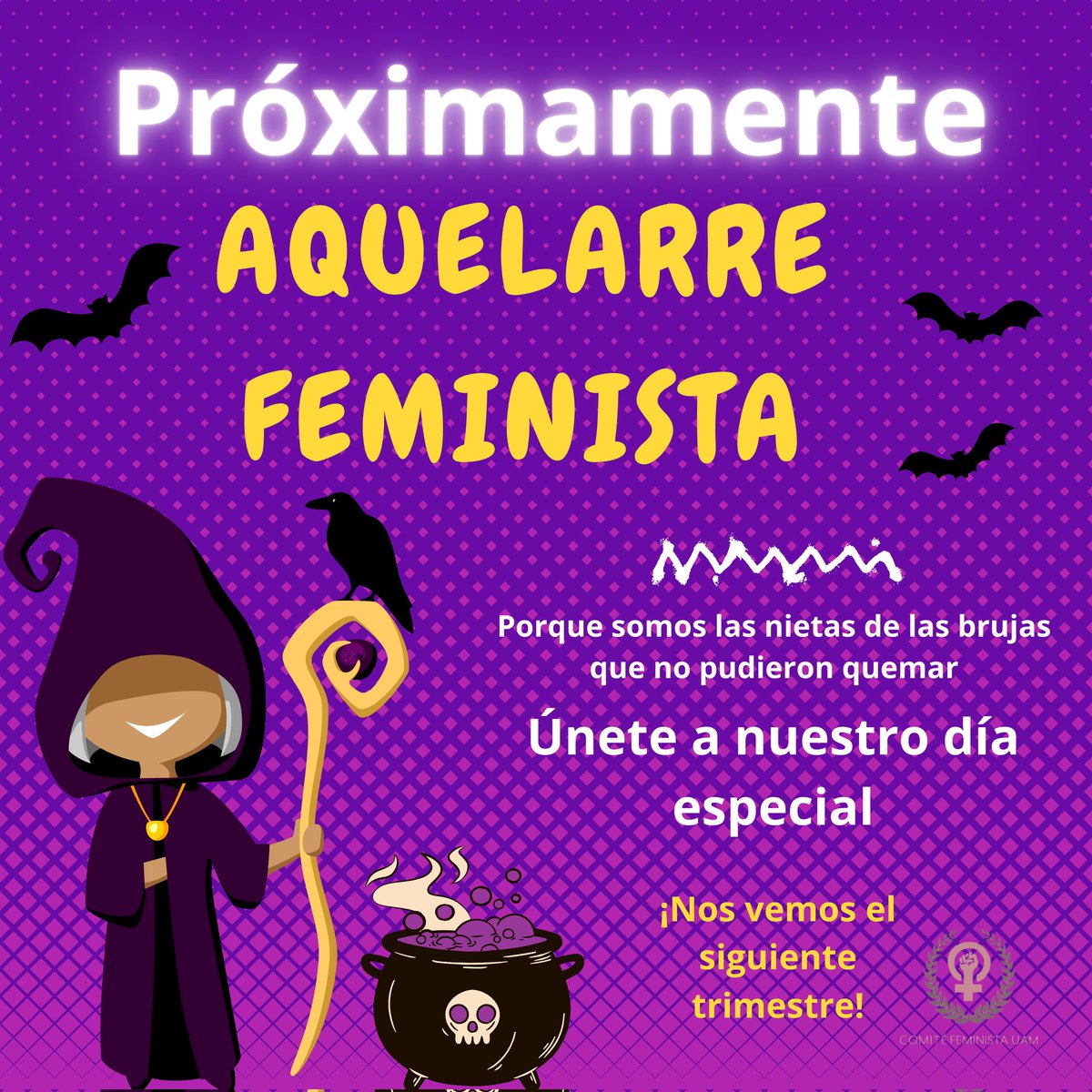 Octubre es un gran mes y queremos compartir con ustedes una tarde de brujas 🔥🔥
¿Están listas? ¡Vayan preparando su disfraz!
Y no lo olviden... 
🎶🎵Somos malas🎶🎵Podemos ser peores🎶
#aquelarre #feminismos #feministasuam #cfuam #somosmalas #aquelarrefeminista <a href="/uamxoficial/">UAM Xochimilco</a>