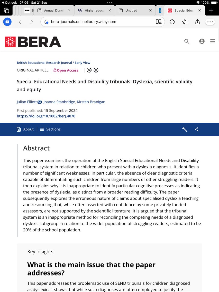 Just published a new paper on dyslexia and SEND Tribunals