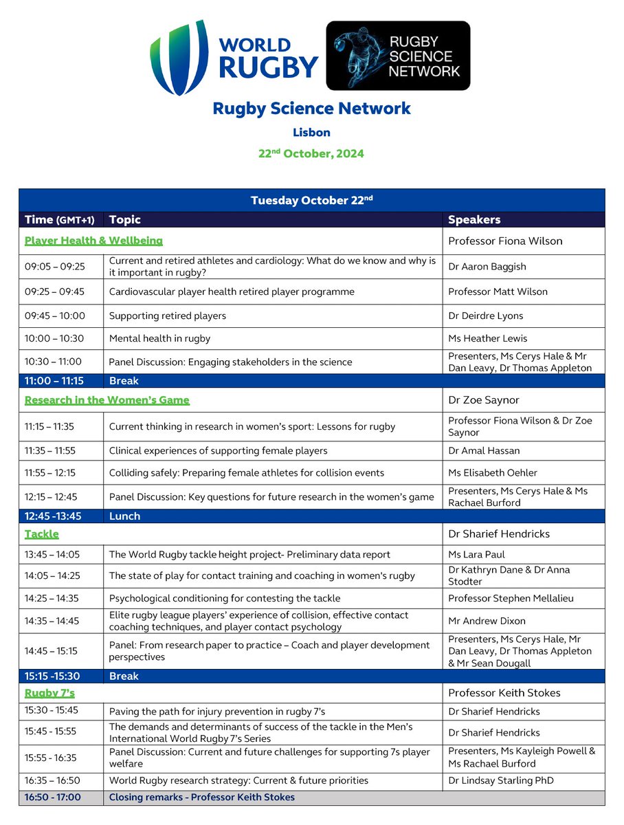 🏉Rugby Science Network-RSN Live 2024🏉22/10/24 Crowne Plaza Caparica Lisbon
Final Schedule out!
👇👇👇👇👇👇
Attend In-person:  eventbrite.co.uk/e/rugby-scienc…
Attend Online: 
eventbrite.co.uk/e/rugby-scienc…