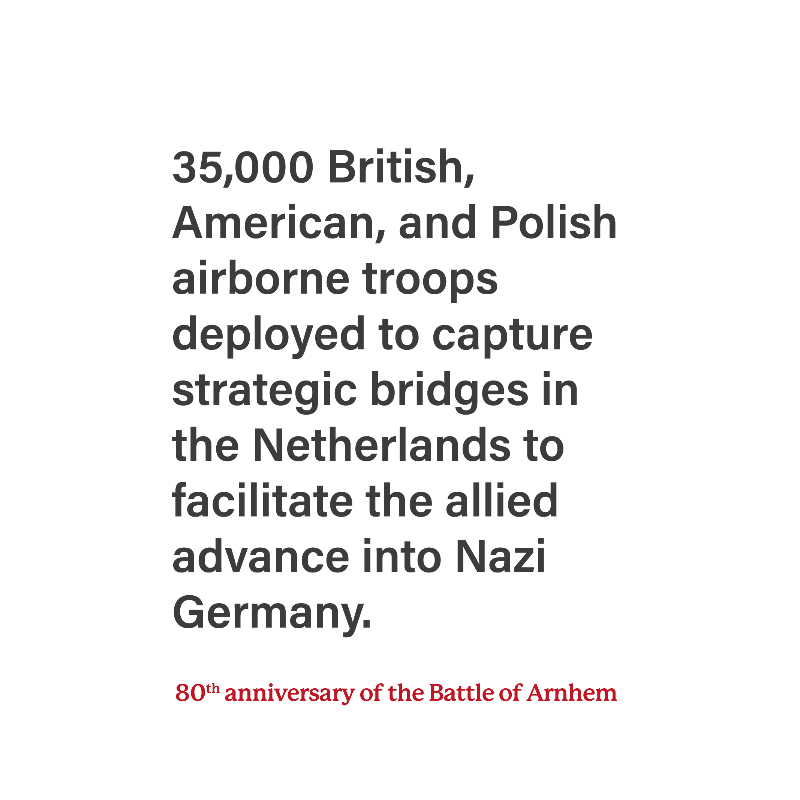 DefenceHQ's tweet photo. It’s 80 years since British and allied troops launched an ambitious operation to bring about the end of the Second World War.

Their bid to liberate the Netherlands and force a new route into Nazi Germany serves as a lasting reminder of the courage of the Greatest Generation.