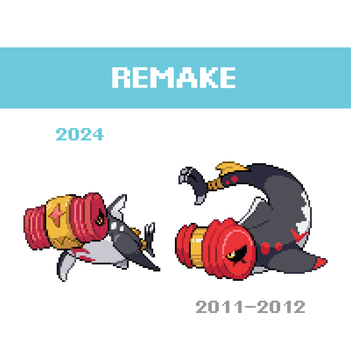 リメイク2
#pixelart #fakemon #オリポケ