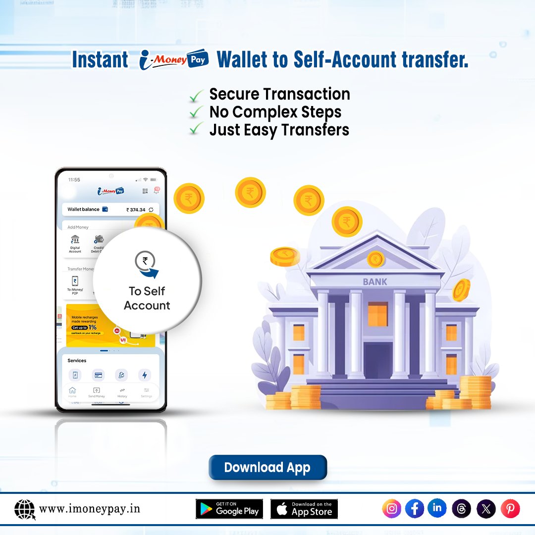 ImoneyPay's tweet image. Wallet to self-account, made simple. No complexity, just secure, smooth transactions.

#iMoneyPay #QuickTransfers #MoneyEase #SelfAccountTransfer #Moneytransfers
