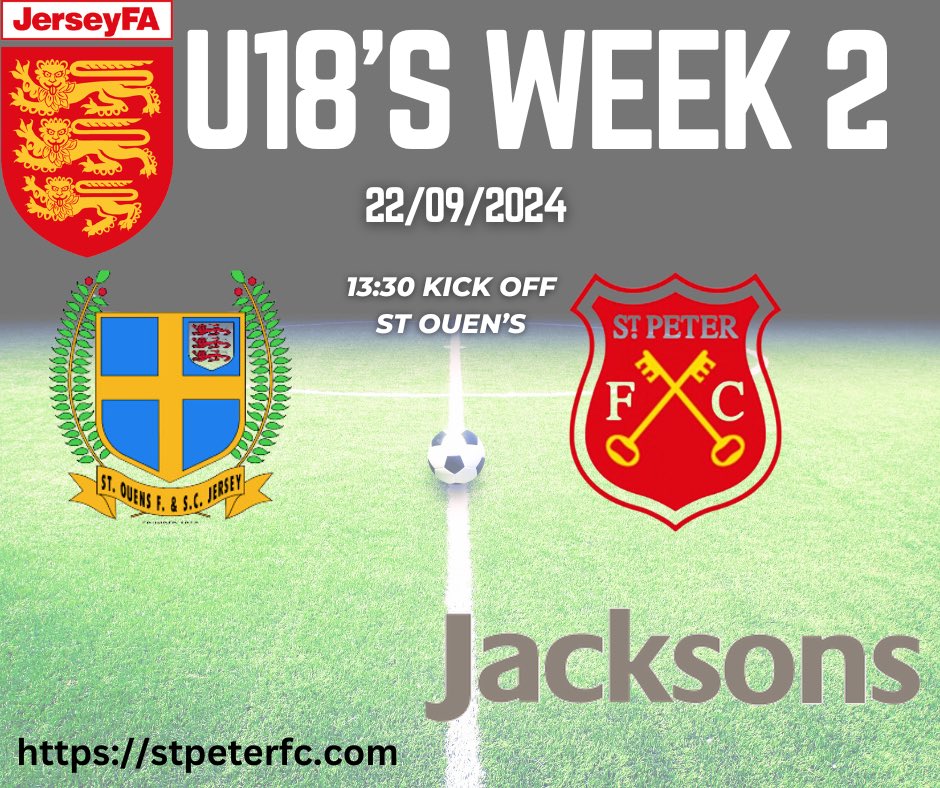 U18 FIXTURE TOMORROW. For the second time this week. Our U18’s travel to St Ouens for there second league game. Looking to continue on their great start of the season.