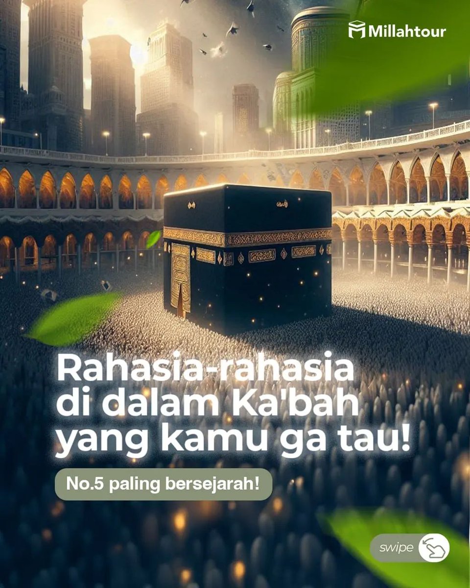 first_reallady's tweet photo. Sekarang Ka'bah memang udah tidak dibuka untuk umum

Tapi kalau kamu penasaran dengan apa yang ada di dalamnya, sini MinLah spill

Kabah itu tingginya sekitar 15 meter dan berukuran sekitar 10 kali 14 meter di bagian dasarnya. 

Dibangun dengan marmer dan batu abu-abu, struktur Ka'bah didesain sesuai arah mata angin. 

Bagian dalam Kabah tidak ada jendela, cuma ada pintu dengan ukiran perak dan tertutup tirai sutra emas.

Atap dan setengah dindingnya ditutupi kain hijau. Setengah lainnya dihiasi kaligrafi Syahadat, dan ada tanda di lantai yang menunjukkan tempat Rasulullah  ﷺ shalat.