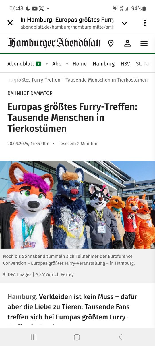abendblatt.de/hamburg/hambur… #furry #Eurofurence #fursuiter #fursuit