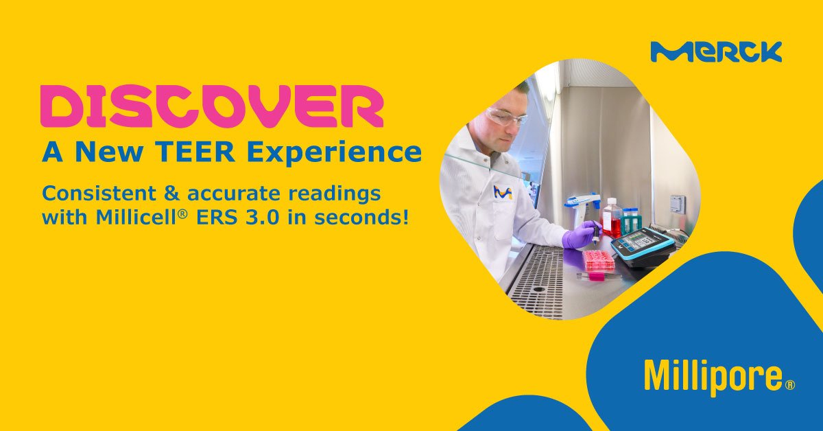 KariEAm's tweet photo. Experience a new level of TEER with the Millicell® ERS 3.0 Digital Voltohmmeter. Discover ways to optimize your workflow and advance to a higher TEER level. Claim your own instrument today! https://t.co/mSf2vVgwX3 #TeamMerck https://t.co/qzAbF8PY3h