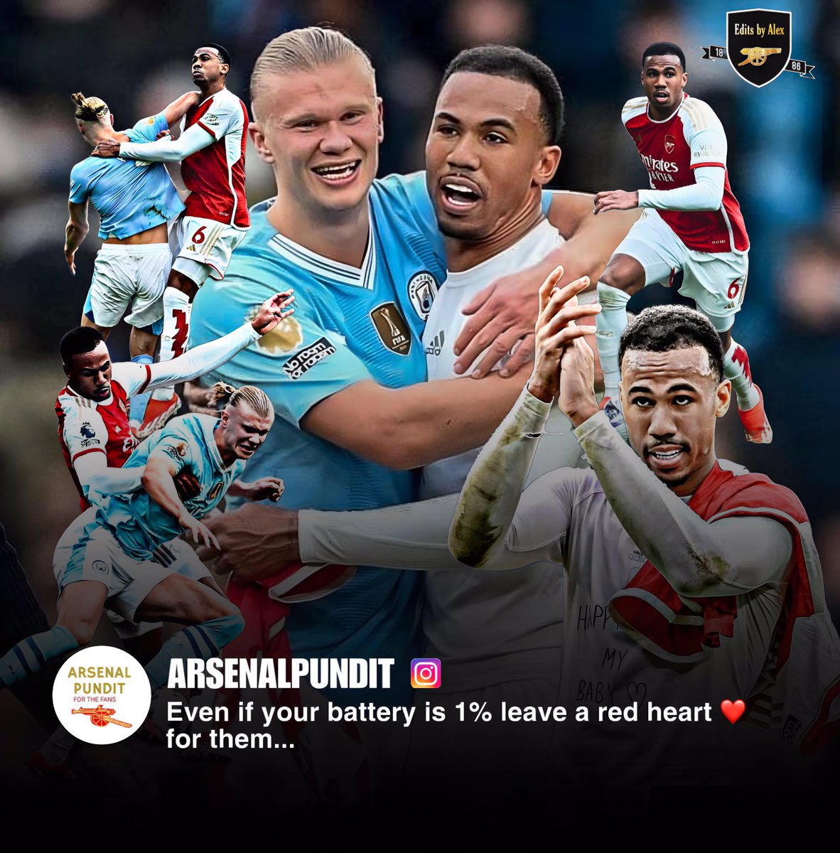 _editsbyalex's tweet photo. @premierleague @ManCity @Arsenal Wish we could play against Haaland every week 😜

Gaby had him on 🔒 

🚩Follow for more updates and Edits📱

#Arsenalgraphic #EditmyOwn #ArsenalFan #EditbyAlex https://t.co/nyRN6ig4Uo