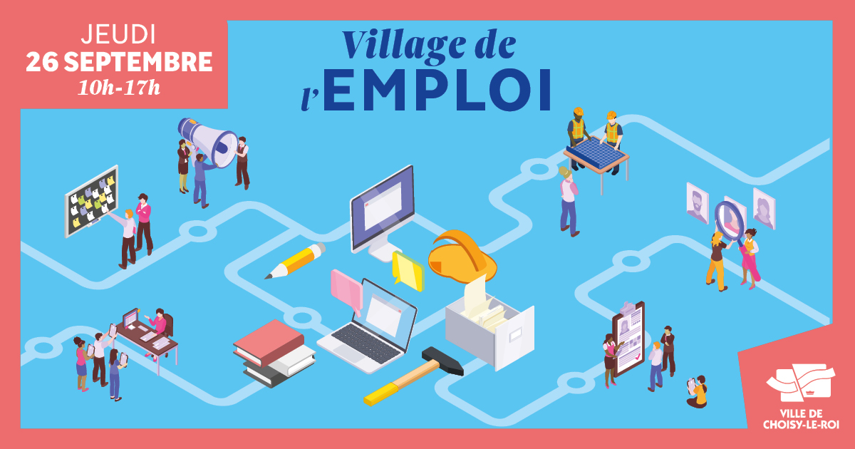 Le 1er Village de l'Emploi à Choisy-le-Roi, c'est jeudi prochain ⤵
📅 Jeudi 26 septembre
⏰ De 10h à 17h
📍 3 lieux : la Cité des Métiers, le Parc de la Mairie, la Maison de la Jeunesse !

Voici notre dossier de presse⏩bit.ly/DossierPresse_…