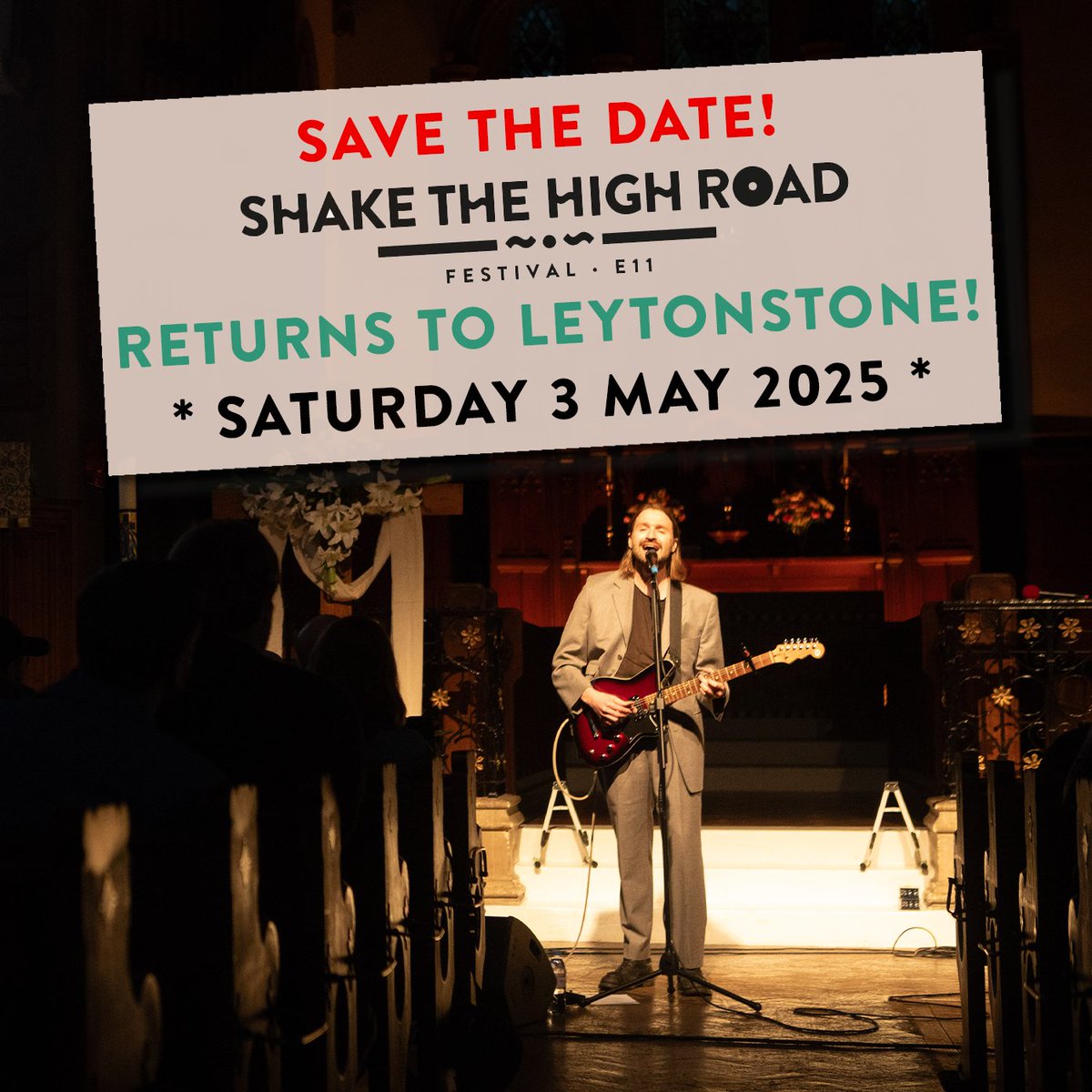 🚨SAVE THE DATE: SHAKE THE HIGH ROAD returns to #Leytonstone!🚨

Buzzing to announce we're back next year Bank Holiday weekend! Tix on sale soon!

🗓️ Saturday 3rd May 2025
🥁 Live acts, DJs, talks, films, family events + more!
🕐 Lunch till late!
📍 Multiple E11 venues

#STHR25